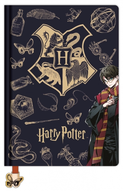 Harry Potter blok A5 námořnická modrá a zlatá