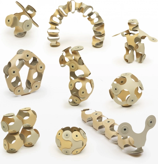 Magnetické bloky Clixo Designer Pack, béžová barva