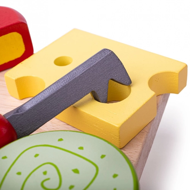 Bigjigs Toys dřevěný sýrový set na desce
