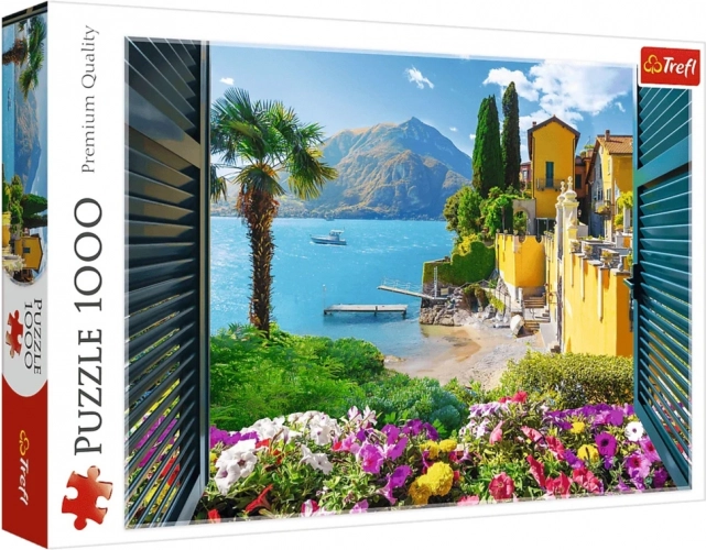 Puzzle 1000 dílků – výhled na jezero Como Trefl