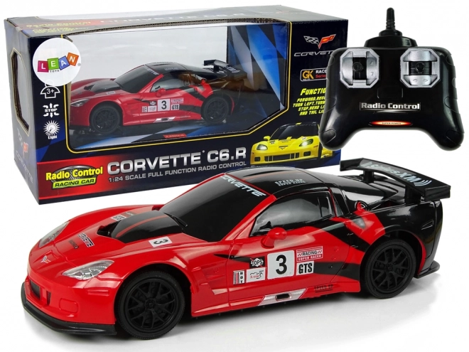 Sportovní auto R/C 1:24 Corvette C6.R červené s osvětlením