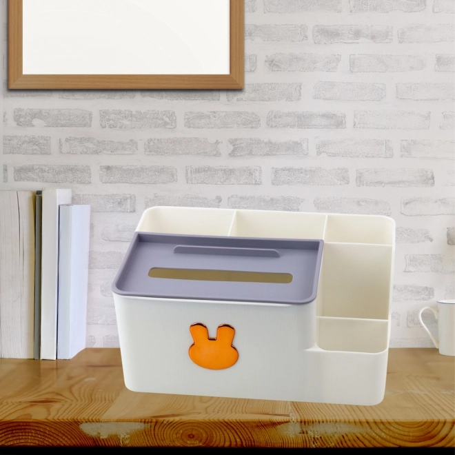 Organizér na stůl se zlatým králíčkem a boxem na kapesníky