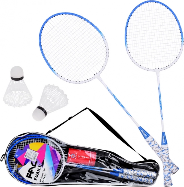 Kompletní sada na badminton: Rakety + 2 košíčky s pouzdrem