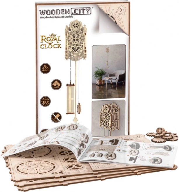 Dřevěný 3D puzzle Královské hodiny