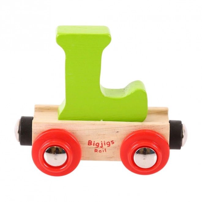 Bigjigs Rail Vagónek dřevěné vláčkodráhy - Písmeno L