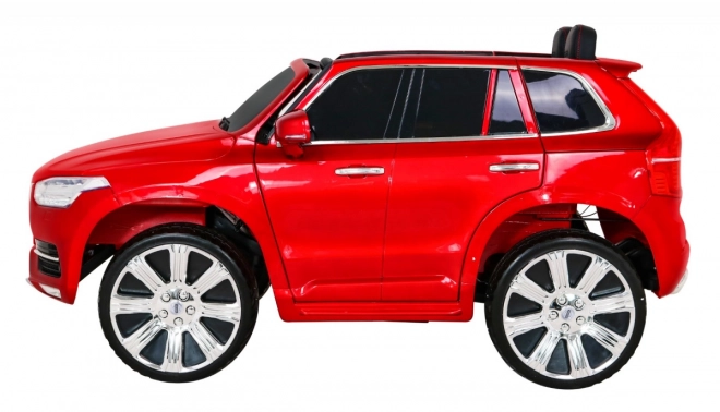 Volvo XC90 baterie pro děti Červený lak + dálkové ovládání + nosič zavazadel + EVA + pomalý start + rádio MP3 + LED dioda