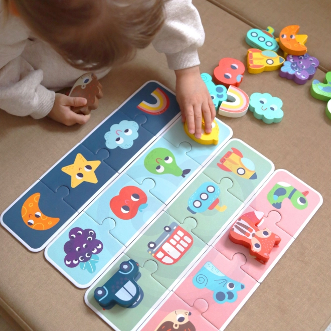 Woopie Green Dřevěné Pexeso - Dotykové Puzzle