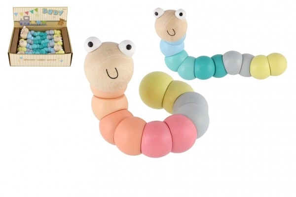 Kloubová dřevěná housenka 16 cm