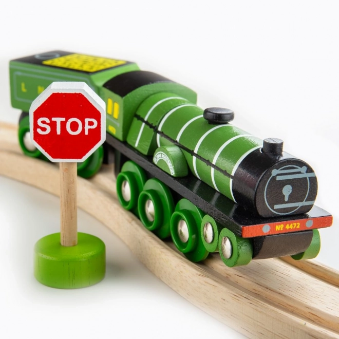 Dřevěná lokomotiva Flying Scotsman - replika