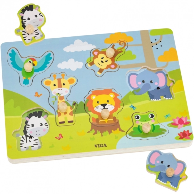 Zvukové puzzle Viga exotická zvířata