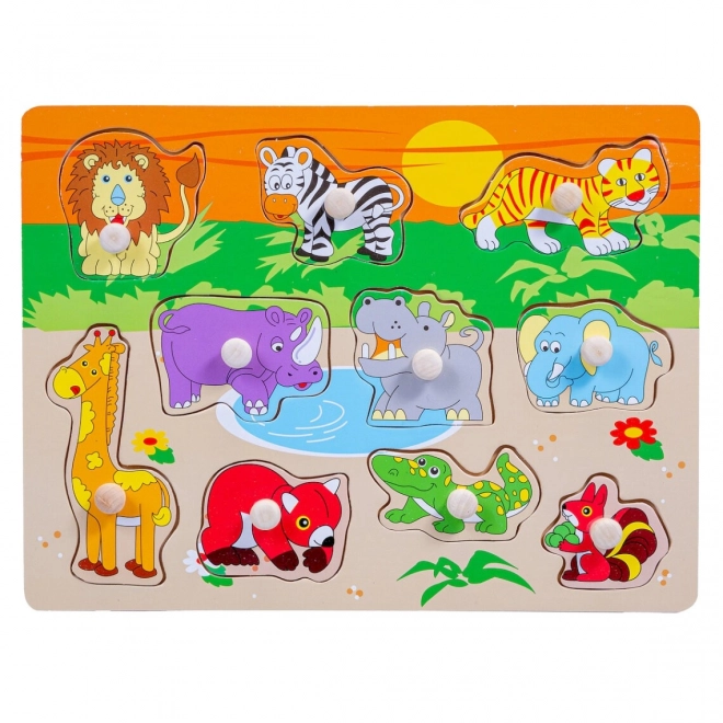 Dřevěné puzzle se zvířaty