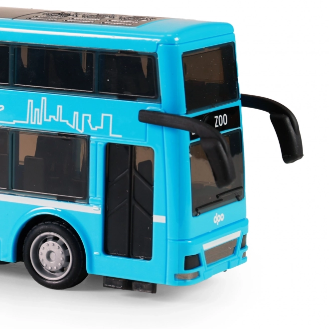 Dvoupodlažní autobus hračka modrá 20 cm