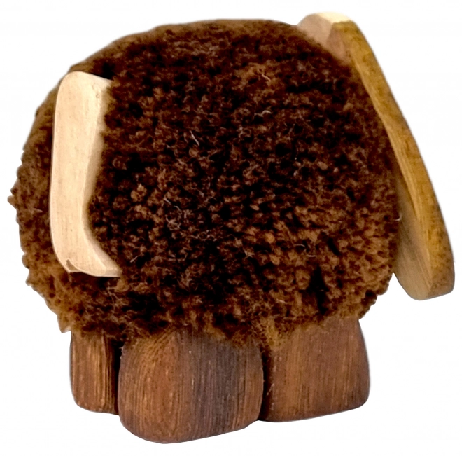 Dřevěná figurka psa s bambulkou XL