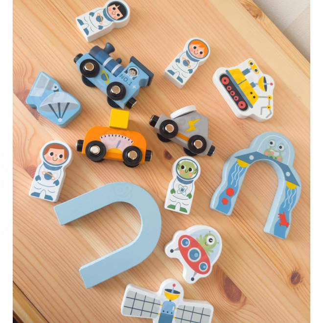 Dřevěná vesmírná kolejnice Tooky Toy