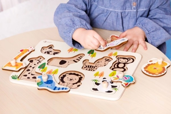 Dřevěné puzzle ZOO pro děti