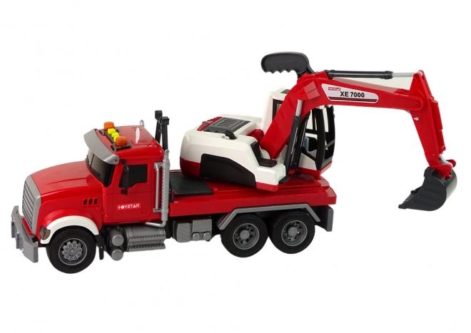 Nákladní automobil s bagrem traktor bagr zvuková světla
