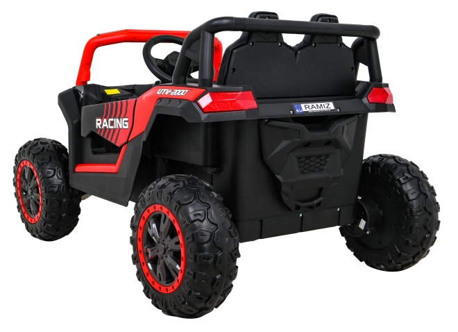 Buggy UTV 2000M mașină de curse cu baterie + sunete MP3 lumini + telecomandă + pornire lentă – Červené