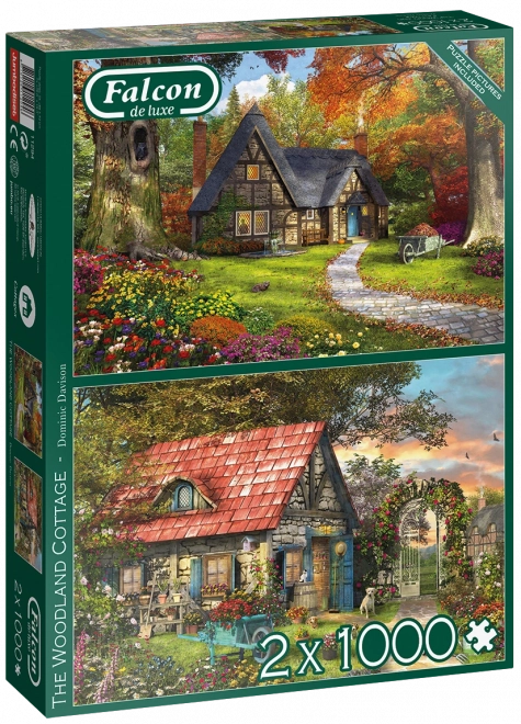 Puzzle dřevěné chaloupky 2x1000 dílků