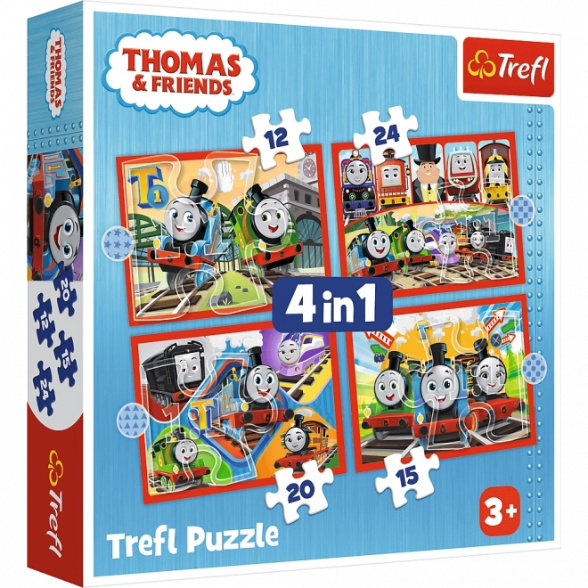 Puzzle 4v1 Odvážný Tomáš, Tomáš a přátelé