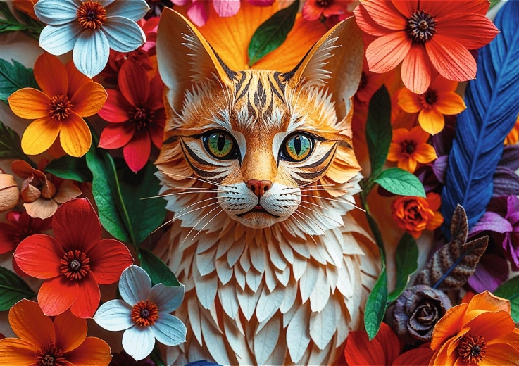 Puzzle paper art: kočka 1000 dílků