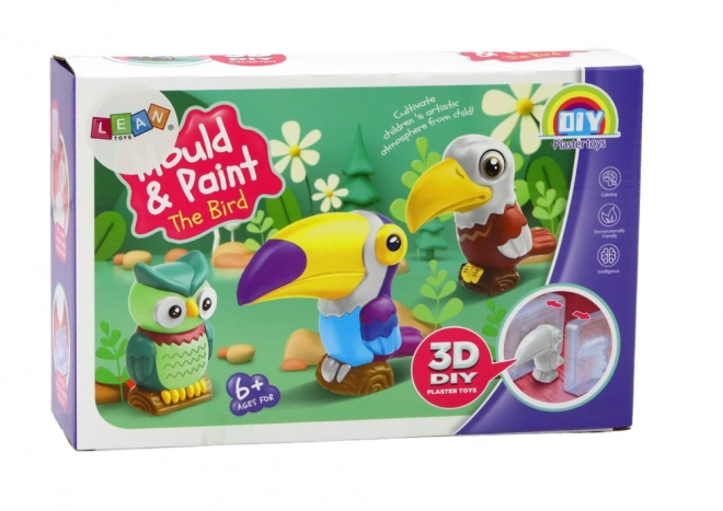 Kreativní umělecká sada 3D Ptáci omítka a barvy