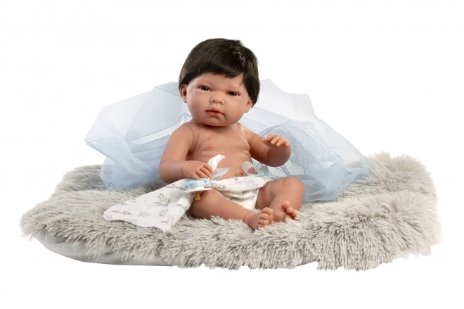 Realistická panenka miminko Llorens New Born Chlapeček s celovinylovým tělem 40 cm