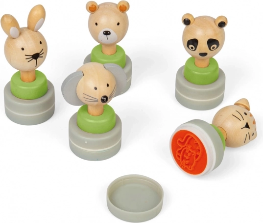 Dřevěná razítka se zvířátky Bigjigs Toys