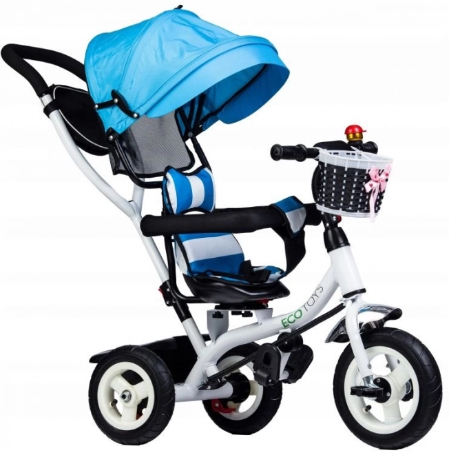 Tricykl s otočnou stříškou a odolnými gumovými koly ECOTOYS