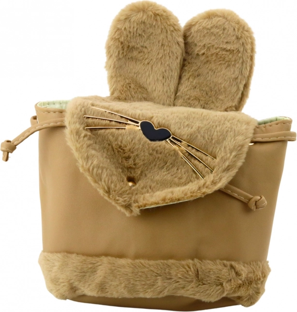 Dětský plyšový batoh s nastavitelným popruhem béžový 22cm 4L