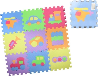 Pěnové podlahové puzzle s vyjímatelnými tvary 28 × 28 cm, sada 9 ks