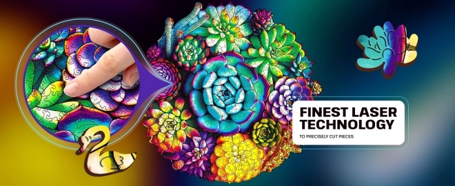 EscapeWelt dřevěné puzzle Sukulenty 200 dílků
