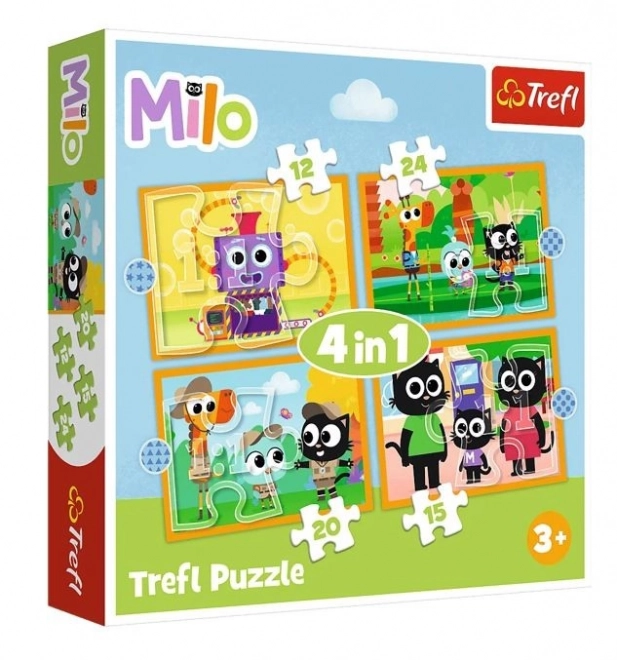 TREFL Puzzle Milo 4v1 (12,15,20,24 dílků)