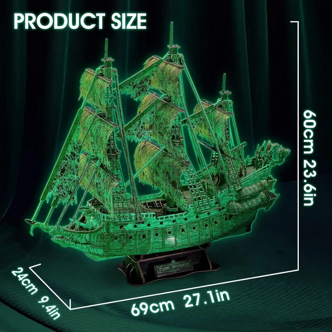 CubicFun 3D puzzle plachetnice Bludný Holanďan svítící ve tmě