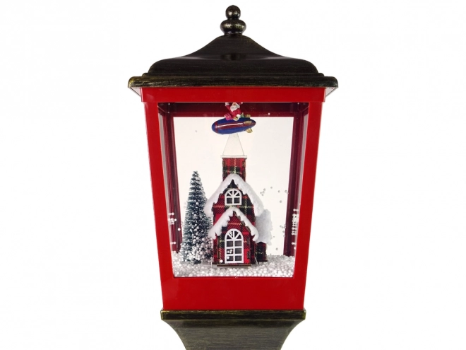 Vánoční dekorace Lucerna Sněhová vločka Santa Claus House 2v1 Koledy Světla