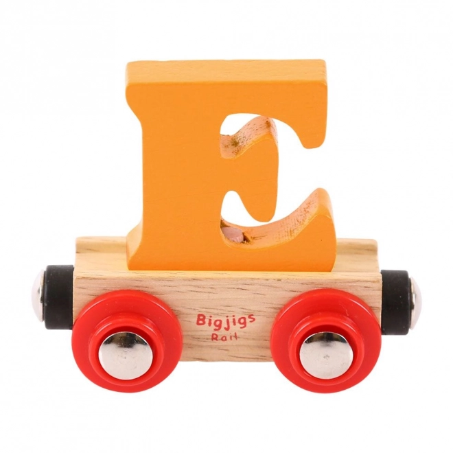 Dřevěný vagónek Bigjigs Rail s písmenem E