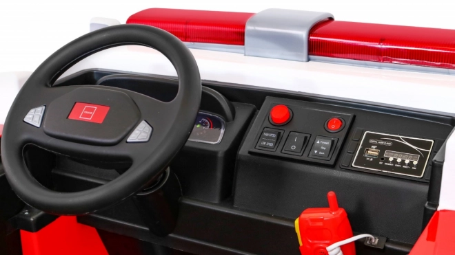 Dětské hasičské auto na baterie + Vodní dělo + Megafon + Hasičský kohout + Pilot