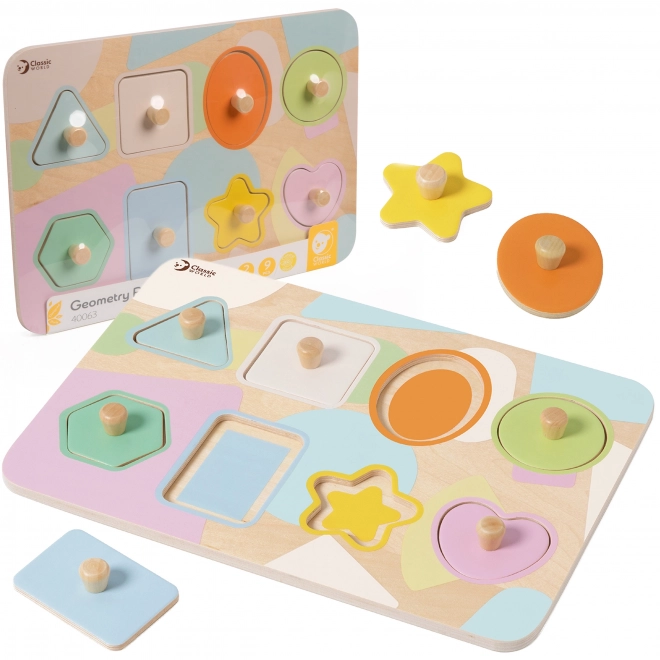 Dřevěná skládačka Puzzle Geometrické tvary