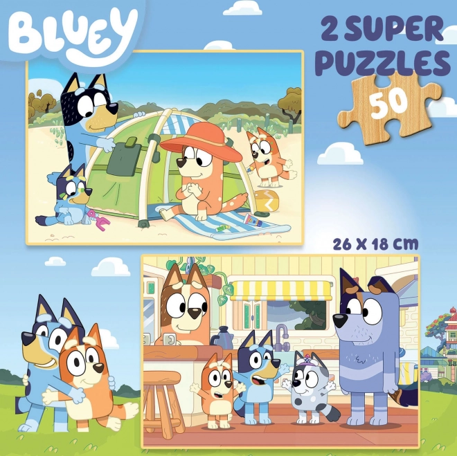 EDUCA Dřevěné puzzle Bluey 2x50 dílků