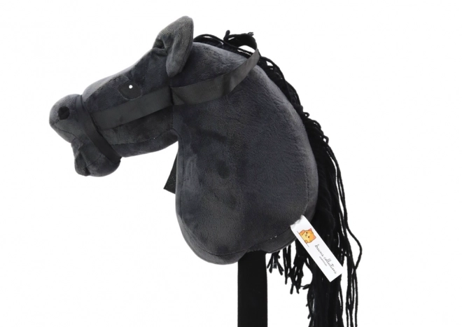 Plyšová hlava koně na tyči Hobby Horse Longhair Black Sounds
