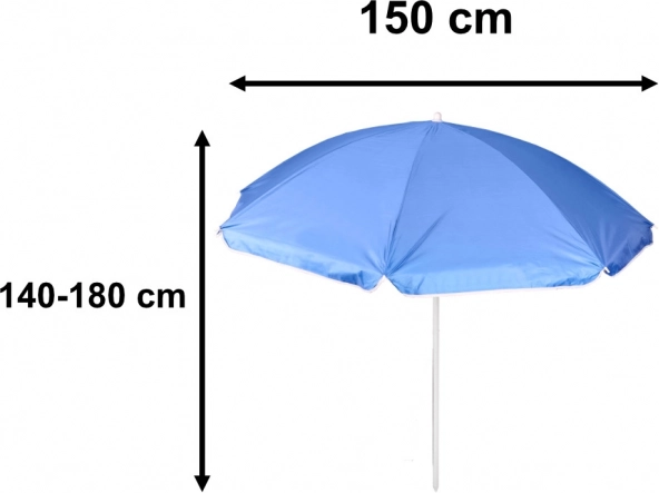 Nastavitelný skládací slunečník s UV ochranou 150 cm modrý