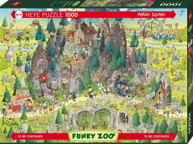 Puzzle Heye šílená ZOO: Expozice Transylvánie 1000 dílků