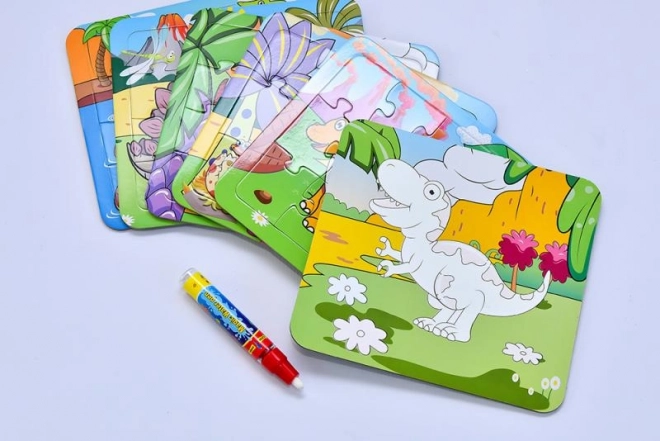 Mac Toys Puzzle Dinosauři s Vodním Malováním