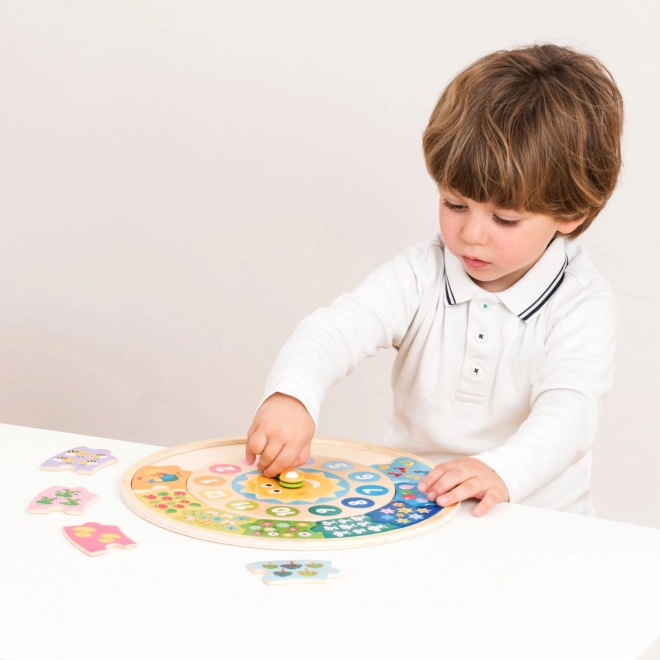 Dřevěné hodiny + puzzle