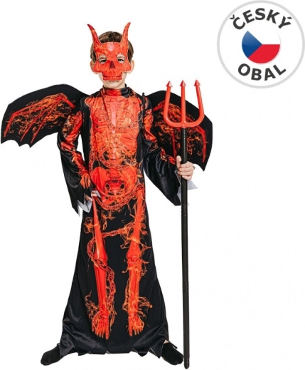 Šaty na karneval - Čertovská kostra pro děti 110 - 120 cm