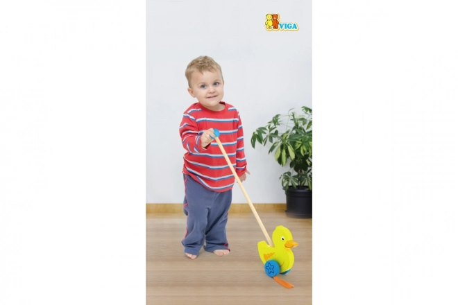 Dřevěný tlačná hračka Kachnička Viga