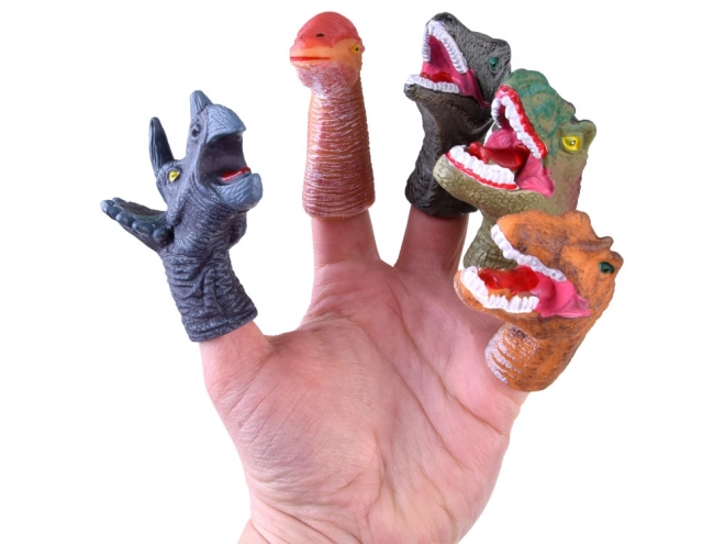 Gumové prstové maňásky dinosaurů