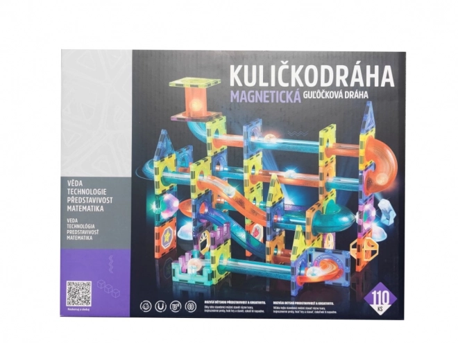 Magnetická kuličková dráha se světlem 110 ks - CZ/SK obal