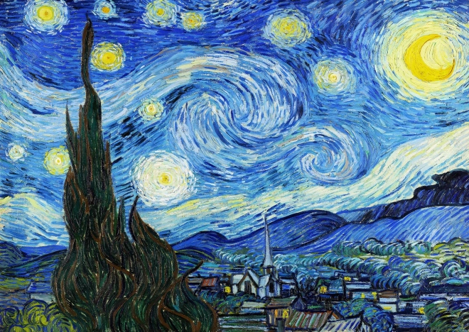 Puzzle Hvězdná noc od Vincenta van Gogha 1000 dílků