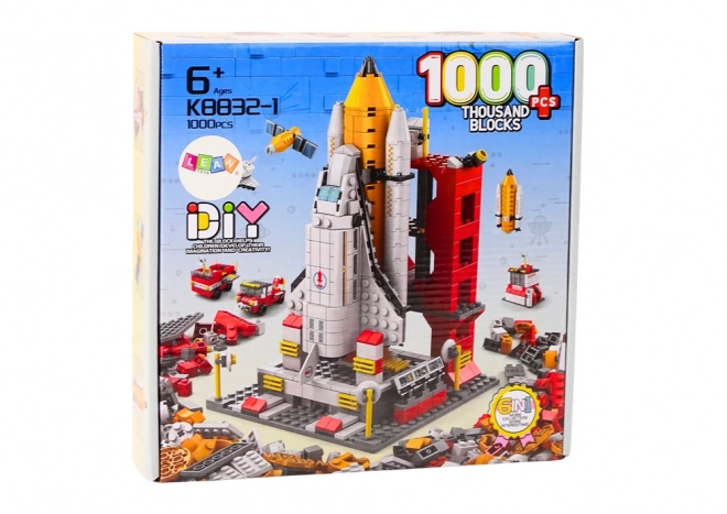 Stavební kostky Vesmírná raketa 6v1 Vesmírná vozidla 1000 ele.