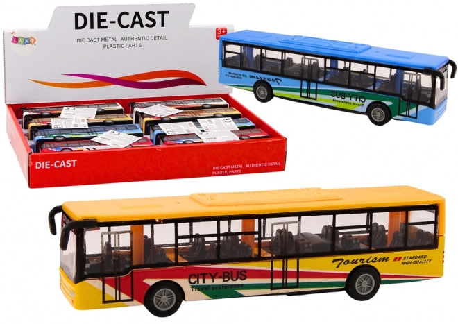 Kovový městský autobus s třecím pohonem 15cm